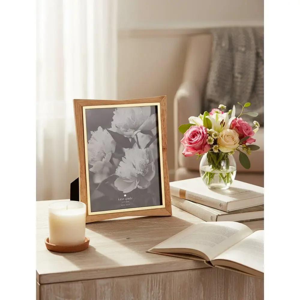 Kate Spade Two Hearts Gold Plated Wood Picture Frame 8x10 Boxed